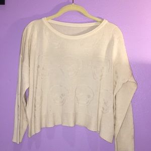 Brandy Melville cream skull sweater